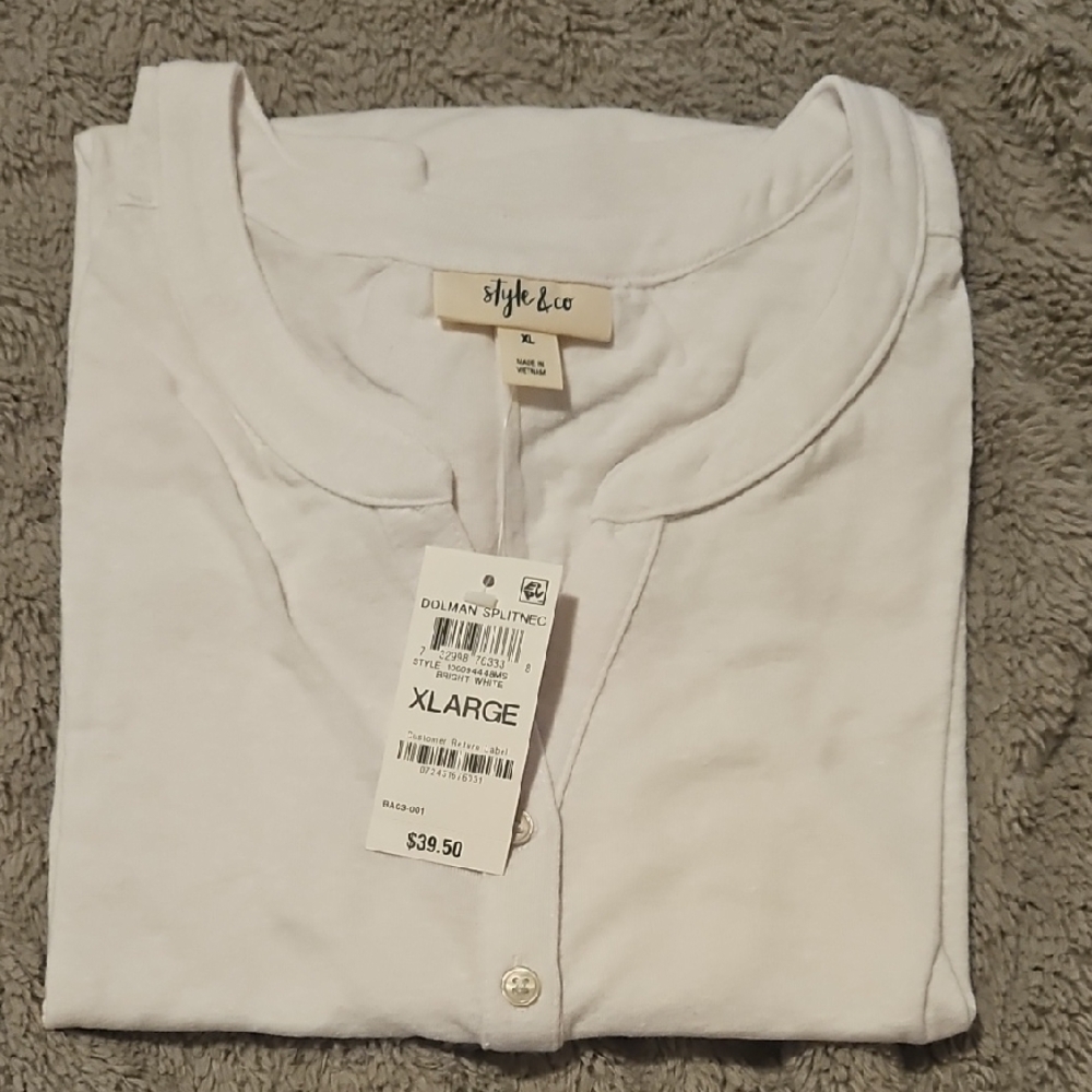 Style & Co White Button-Up Shirt